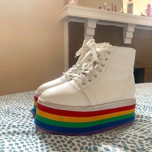 RAINBOW PLATFORM SNEAKERS-DOLLSKILL